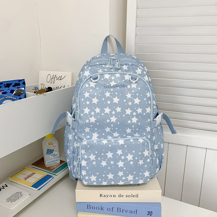 Star-Patterned Multi-Pocket Backpack Bowlift