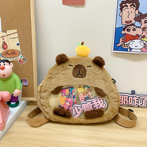 Plush Bear-Shaped Crossbody Bag