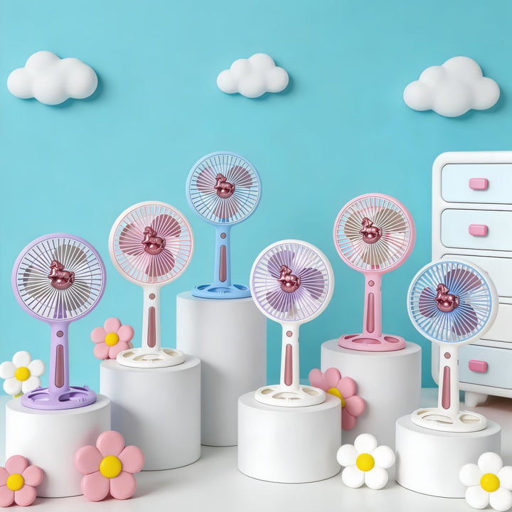 Women's Portable Handheld Fan with Flexible Angle and USB Connection Bowlift