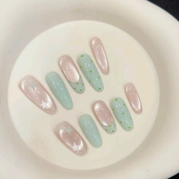 Artistic Press-On Nail Extensions Bowlift