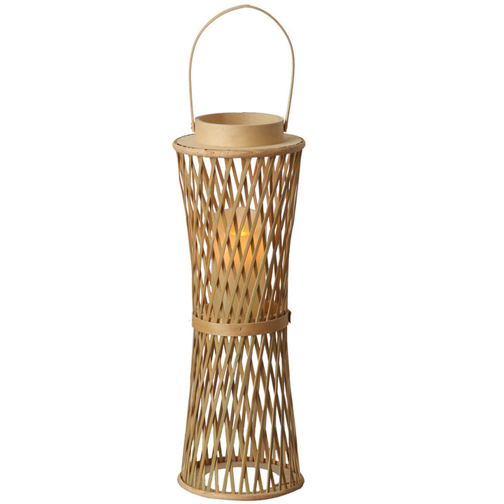 Elegant lamp stand made of woven material Bowlift