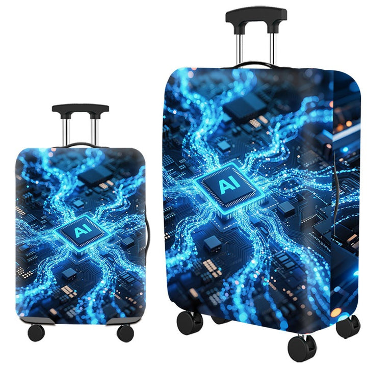 Artistic Cat-Themed Hard Shell Suitcase Bowlift