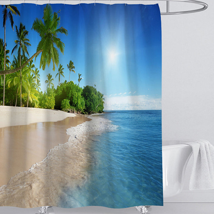 Beach-Themed Shower Curtain Bowlift