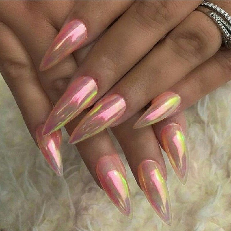 Shimmery Stiletto Press-On Nail Art Bowlift