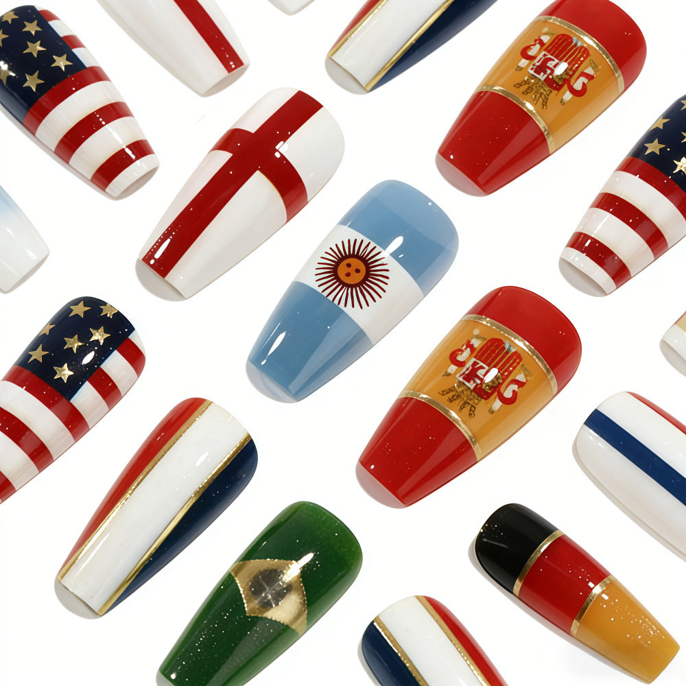 Artificial nails with national flag designs Bowlift