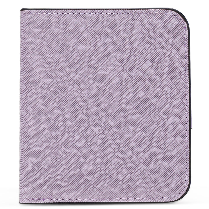 Compact Saffiano Card and Coin Wallet with Zipper Pocket Bowlift