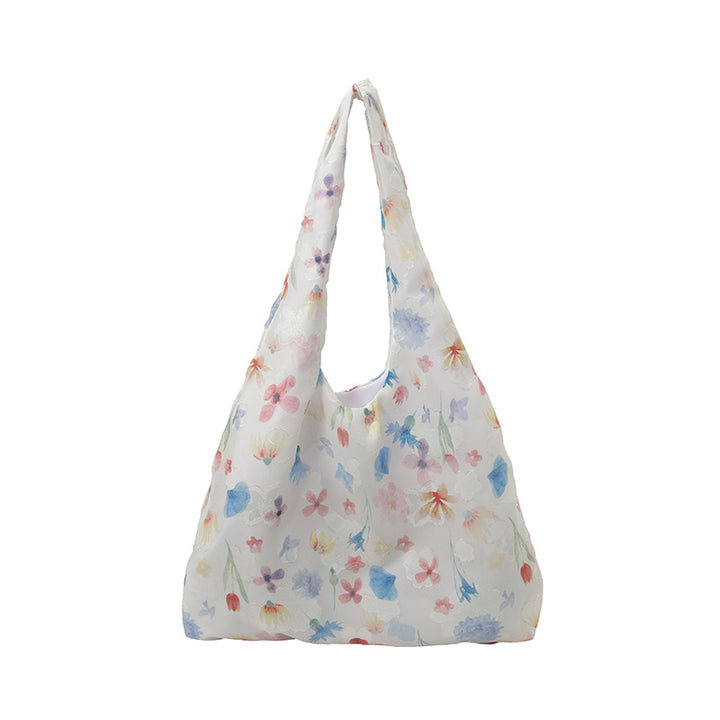 Practical Flower Print Tote Bag Bowlift