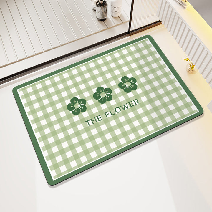 Cheerful Floral Design Indoor Area Mat Bowlift