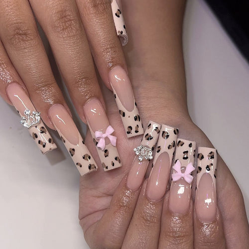 Animal Print Glam Press-On Nails Bowlift