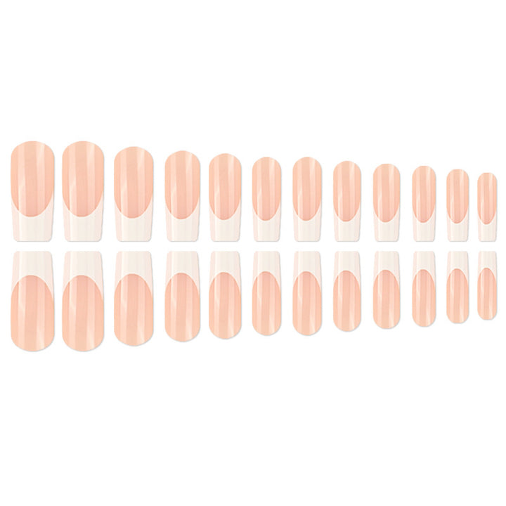 Elegant French Tip Press-On Nail Set Bowlift