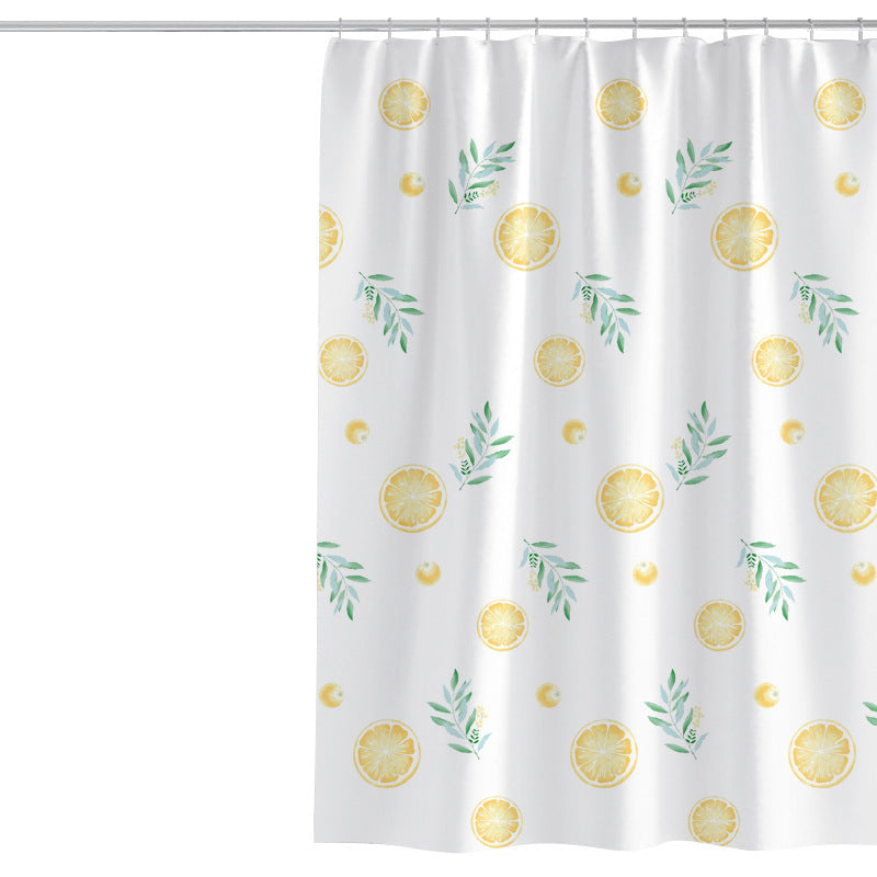 Women's Vibrant Citrus Print Shower Curtain Bowlift