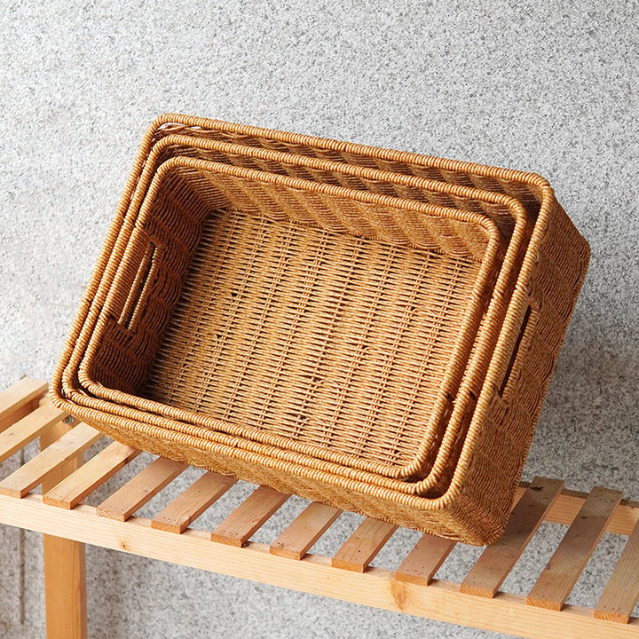 Handwoven Rectangular Storage Basket Bowlift