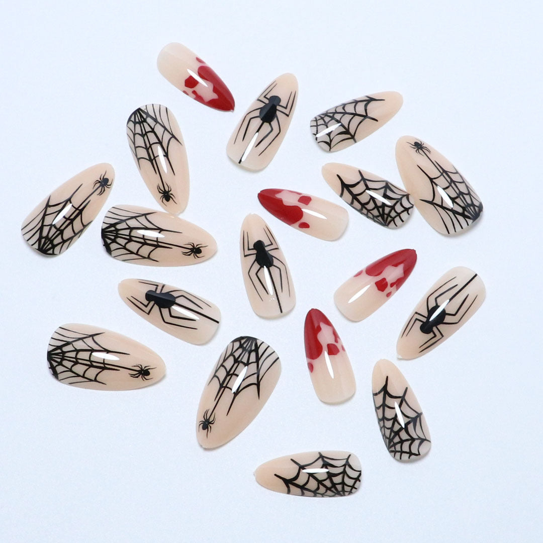 Artistic Spider Design Nail Set Bowlift
