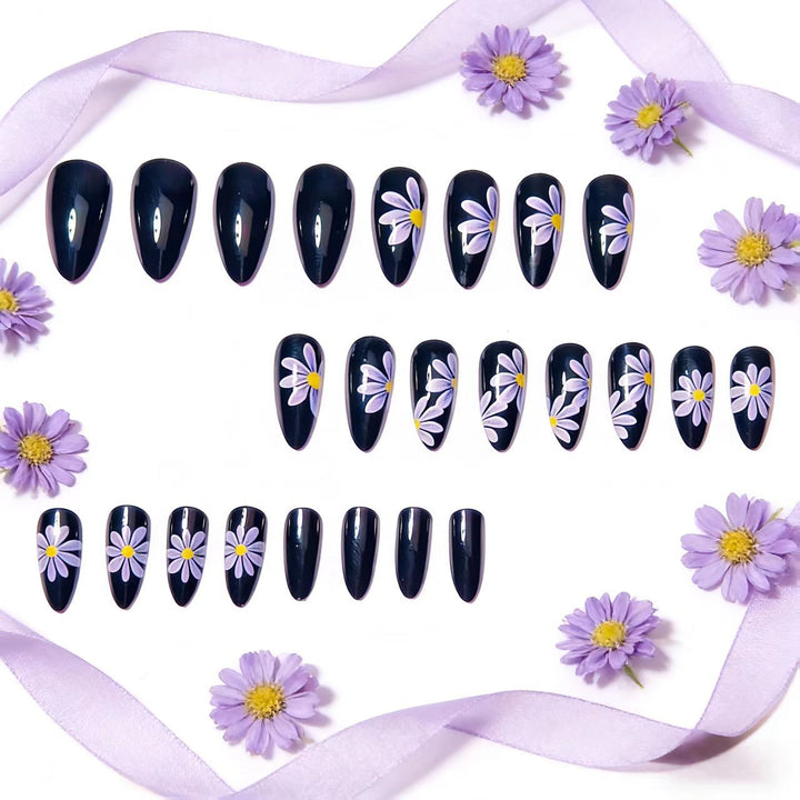 Artificial nails with floral patterns and elegant design Bowlift