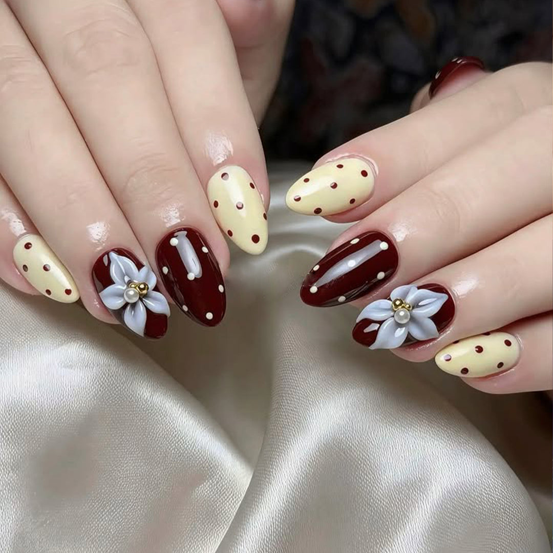 Elegant 3D Floral Accent Nail Art Extensions Bowlift 1789713235