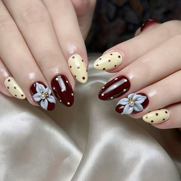 Elegant 3D Floral Accent Nail Art Extensions Bowlift 1789713235
