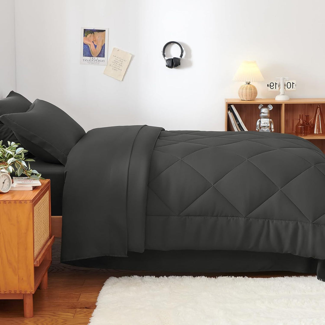 Luxurious Diamond Quilted Comforter Set Bowlift