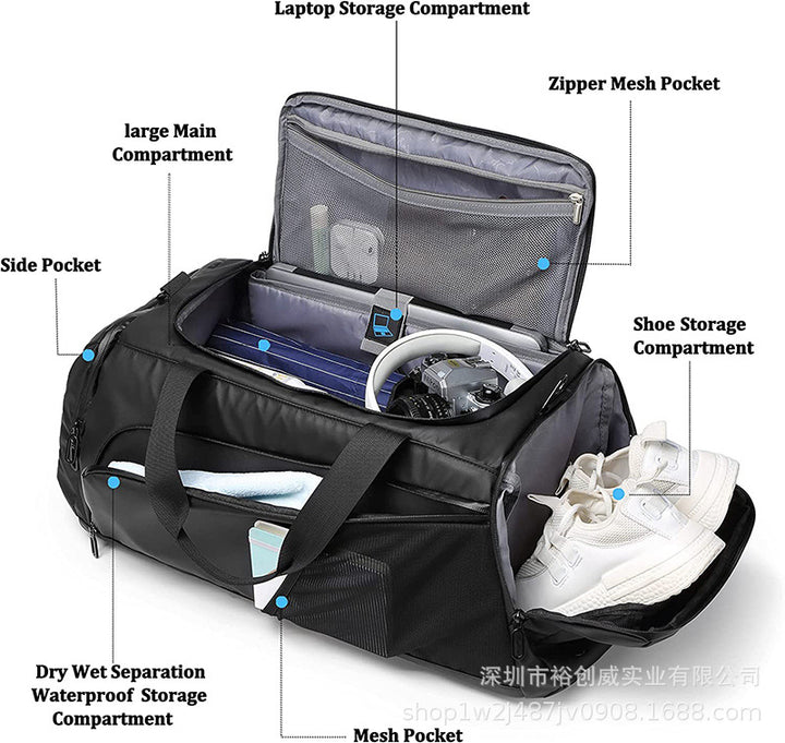 Multi-Compartment Travel Sports Duffel Bag Bowlift