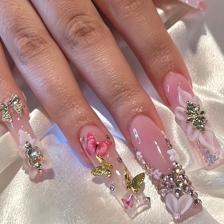 Artistic 3D Butterfly Nail Extensions Bowlift