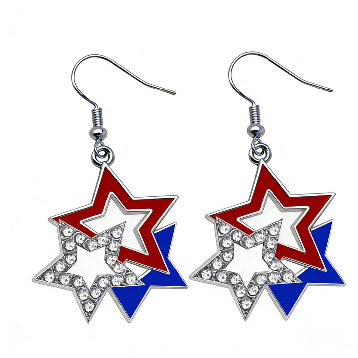 Women's earrings in flip-flop design with crystal embellishment and enamel flag motif Bowlift