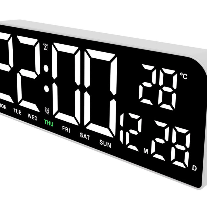 Digital Multi-Function Alarm Clock with Temperature and Date Setting Bowlift