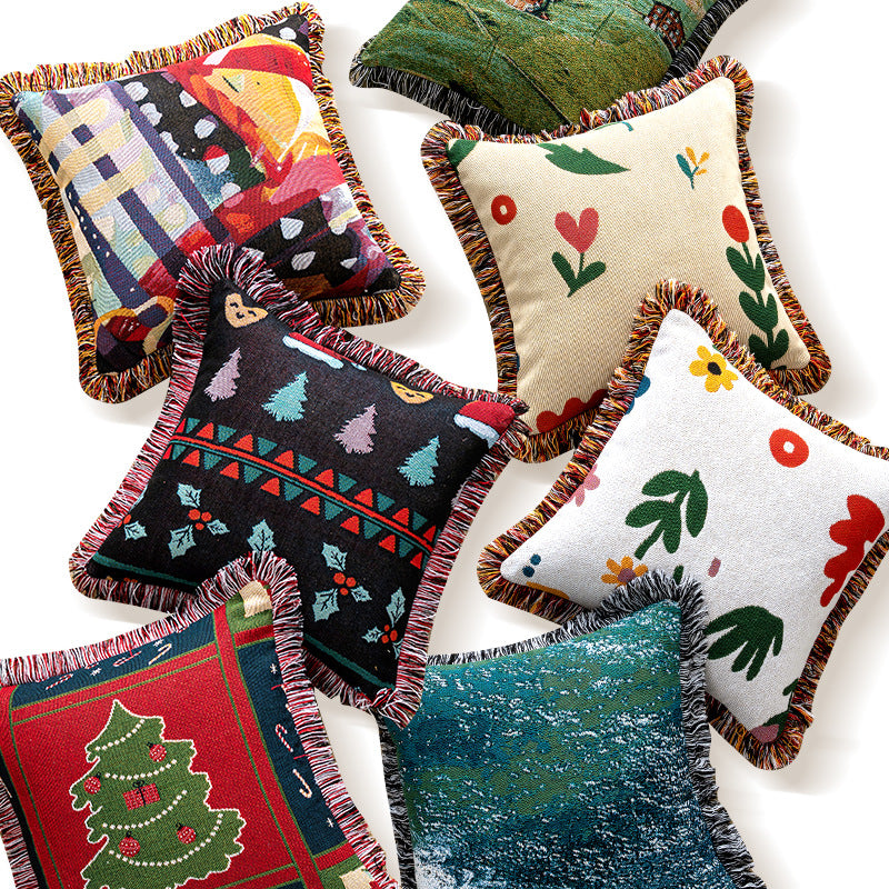Scenic Nature-Themed Decorative Pillow