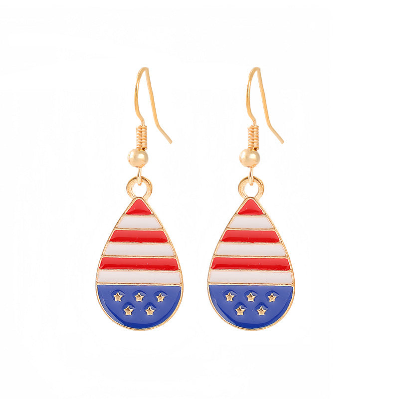 Women nan enamel horseshoe earrings with star motif and fishhook closure Bowlift