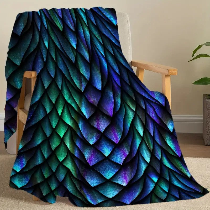Women's cuddly blanket with shimmering scale pattern Bowlift