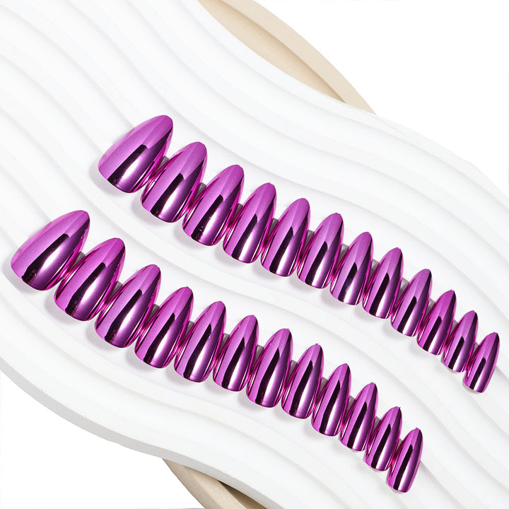 High-Shine Almond-Shaped Press-On Nail Set Bowlift