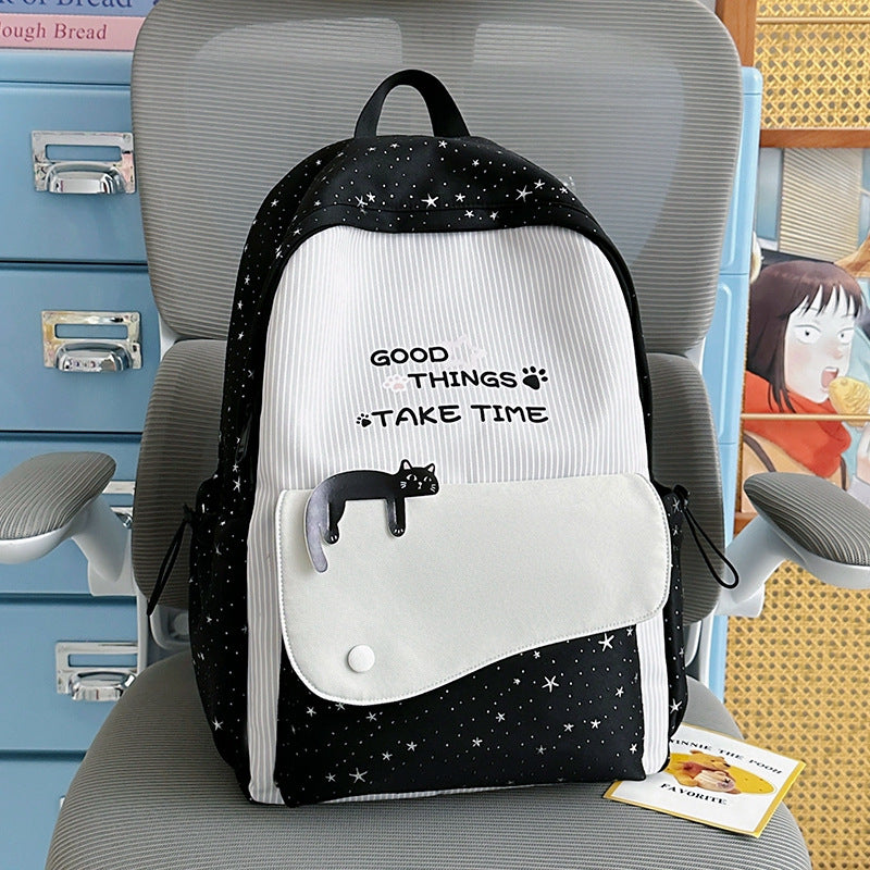 Whimsical Cat-Themed School Backpack