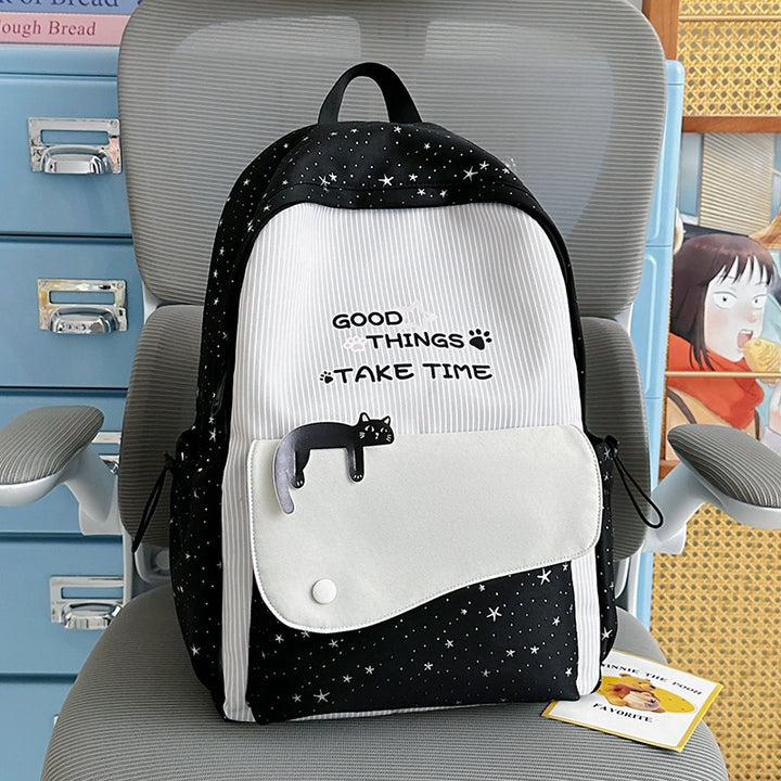 Whimsical Cat-Themed School Backpack