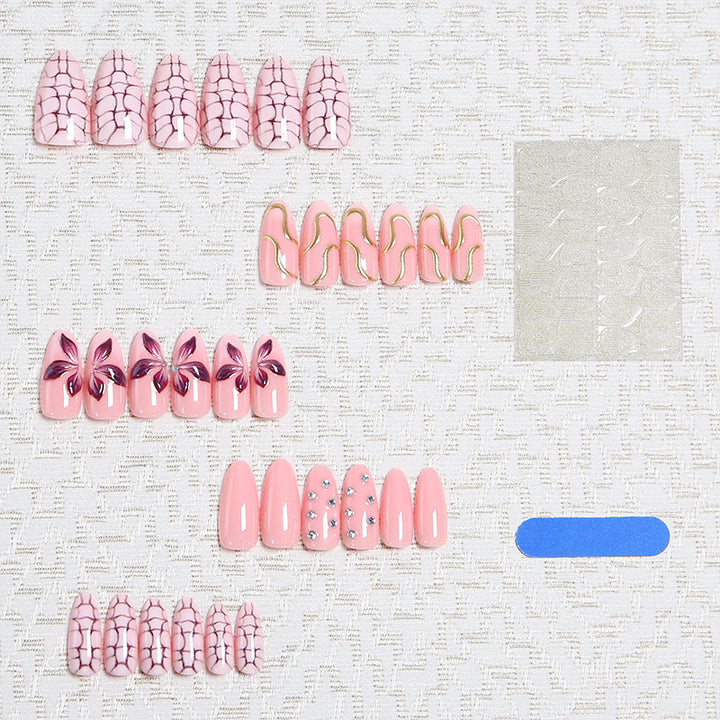 Acrylic nail set with glamorous design and sparkling accents Bowlift