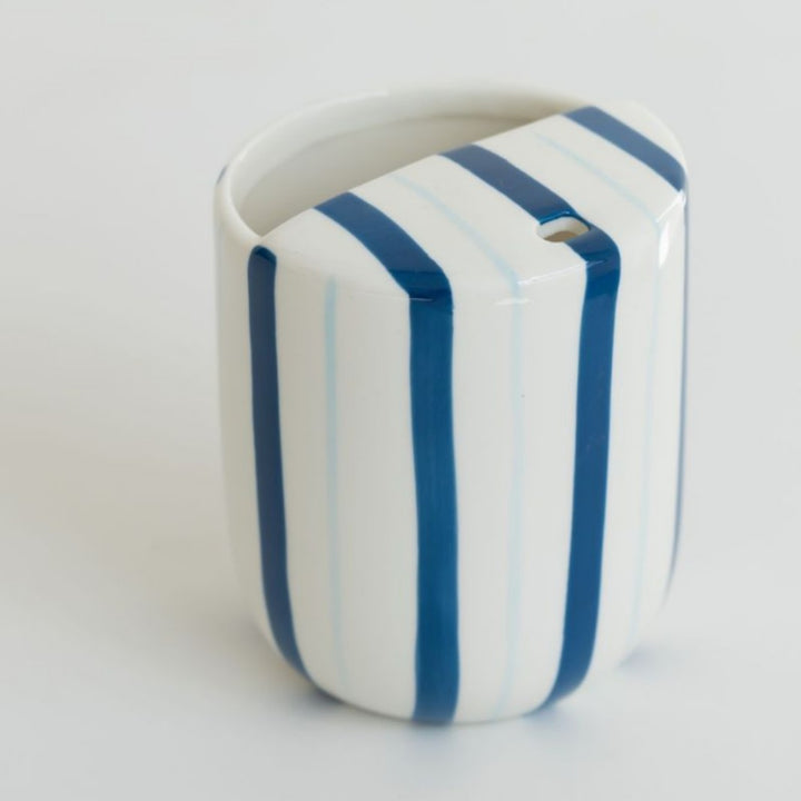 Artistic Striped Ceramic Pencil Holder
