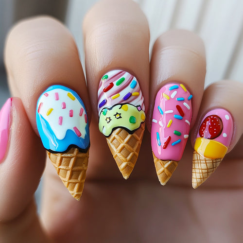 Artful ice cream nail art Bowlift