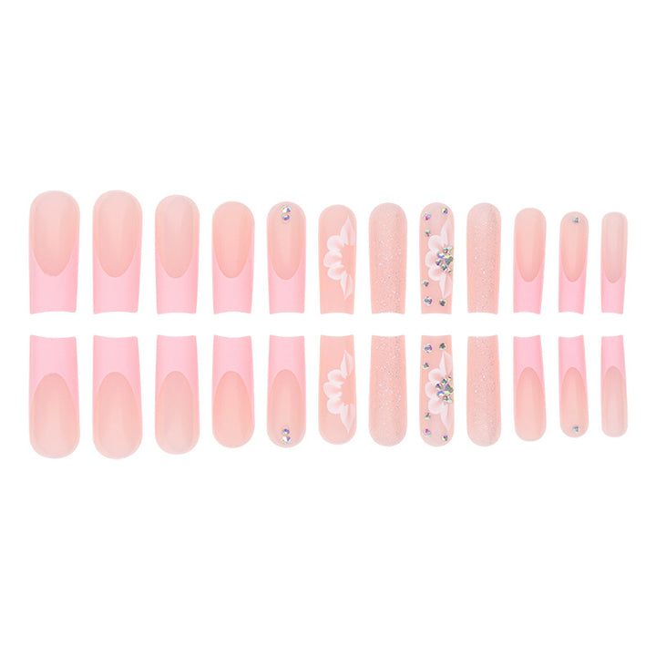 Glamorous Floral Press-On Nail Set Bowlift