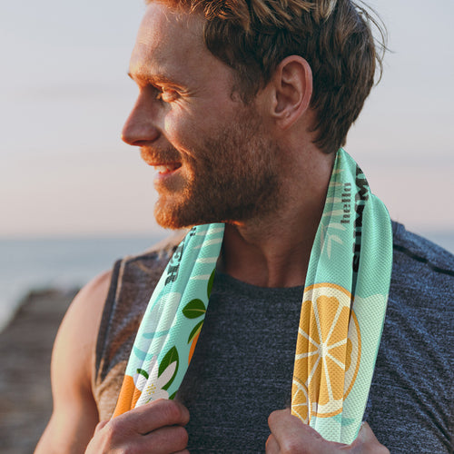 Sporty microfiber cloth with vibrant summer design Bowlift