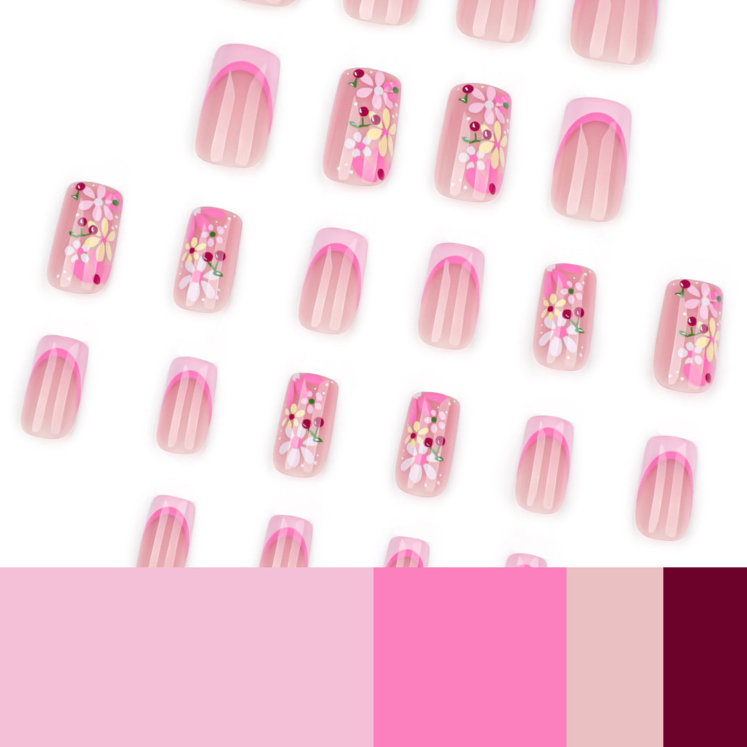 Artful nail design with colorful floral patterns Bowlift