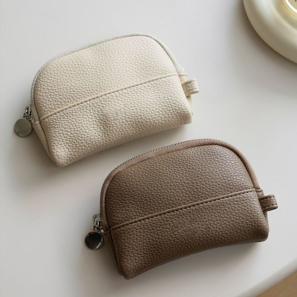 Premium Leather Zippered Cosmetic Pouch Bowlift