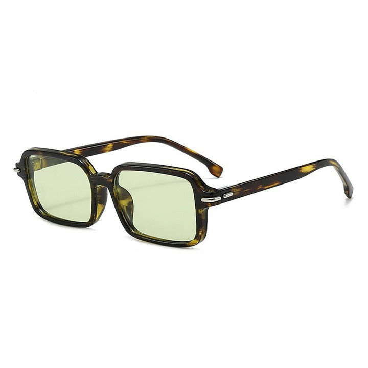 Women's fashionable square sunglasses with stylish plastic frame and blue lenses Bowlift