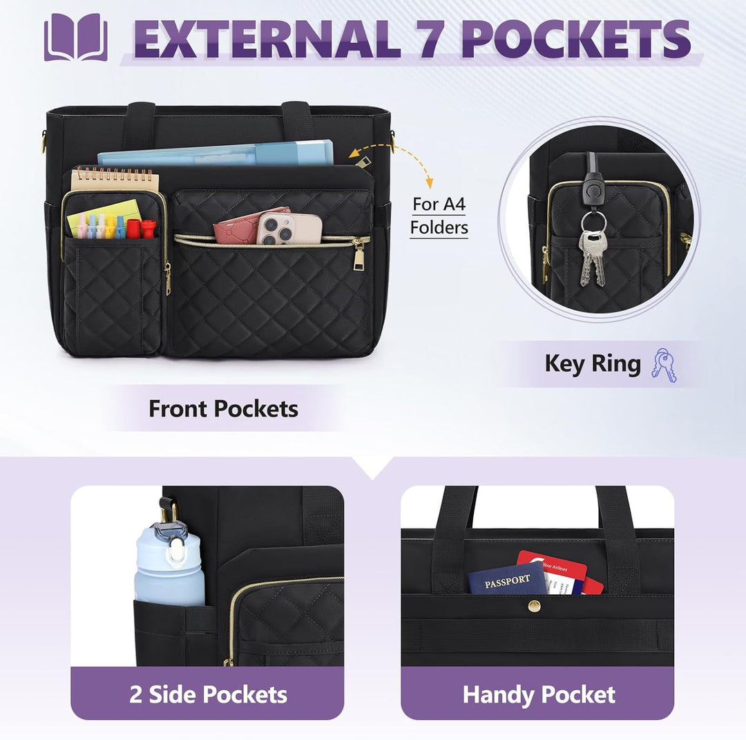 Padded Multi-functional Handbag with Organizer Bowlift