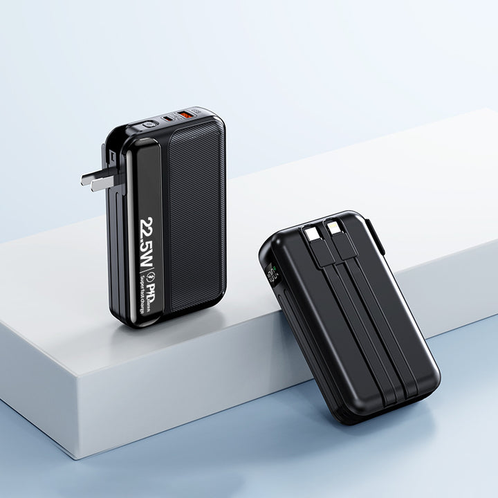 Portable fast charger with integrated socket Bowlift