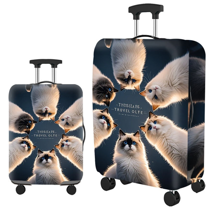 Artistic Cat-Themed Hard Shell Suitcase Bowlift