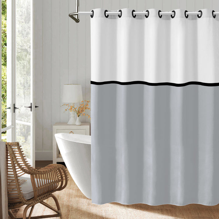 Modern Geometric Design Shower Curtain Bowlift