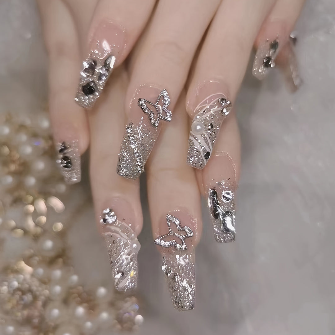 Ombre Press-On Nails with Glossy Finish Bowlift