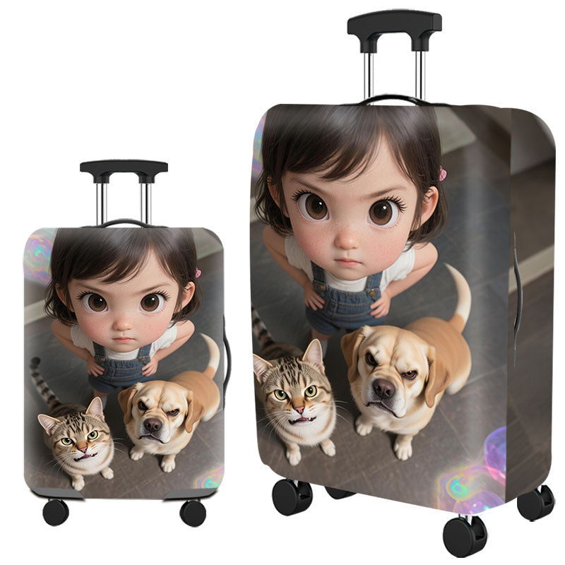 Tropical Leaf Print Hard Shell Luggage Bowlift