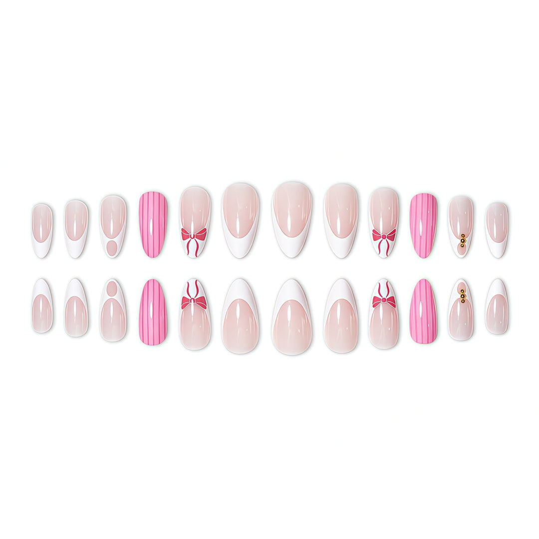 Elegant Stiletto Nail Art Enhancements with Decorative Accents Bowlift
