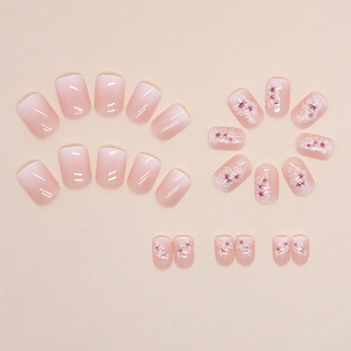 Elegant Floral Print Nail Art Tips Bowlift