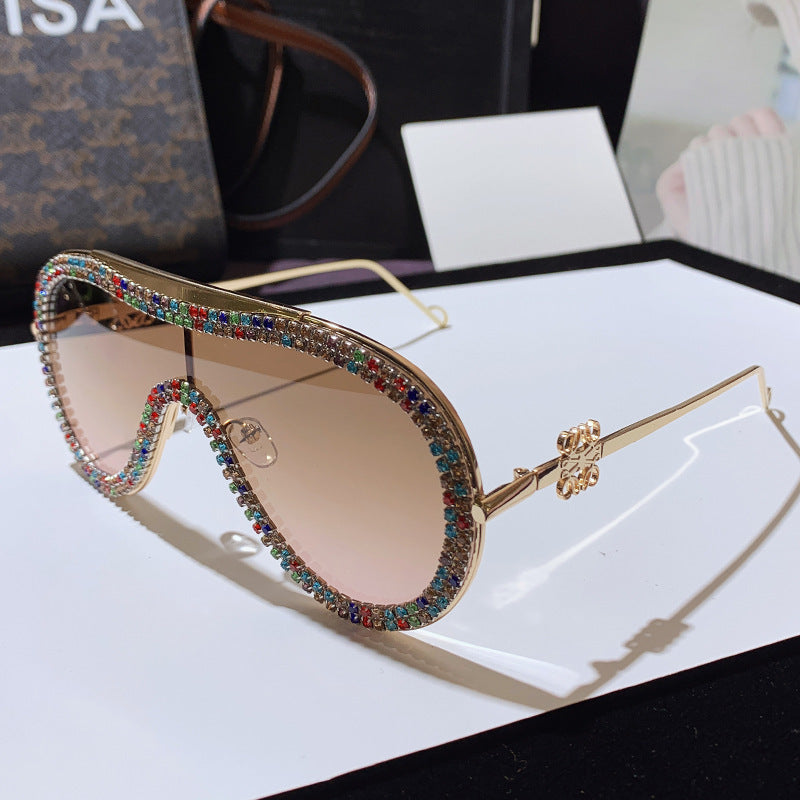 Women's Glamorous Oversized Sunglasses with Rhinestone Accents Bowlift