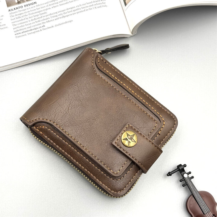 Stylish Leather Zippered Wallet
