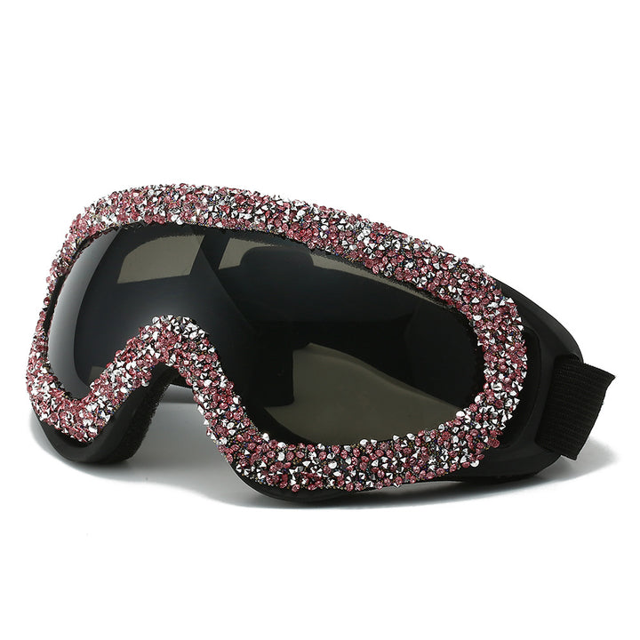 Ladies sporty ski goggles with glamorous crystal embellishments Bowlift